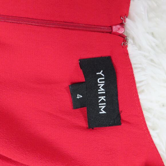 Yumi Kim Red Midi Dress Sleeveless Self-tie Front Front Bodice Cut-out Size 4 - Picture 9 of 9